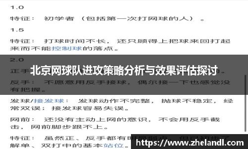 北京网球队进攻策略分析与效果评估探讨